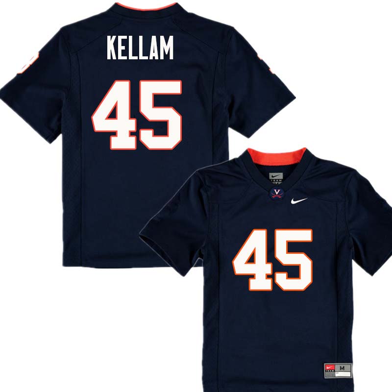 Men #45 Reed Kellam Virginia Cavaliers College Football Jerseys Sale-Navy - Click Image to Close